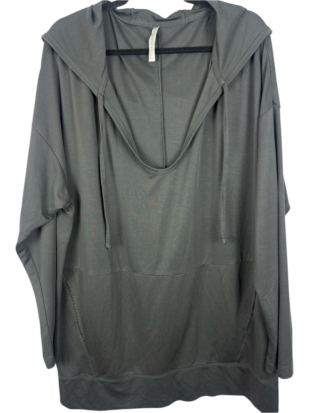Fabletics Eco-Conscious Modal Blend Charcoal Kangaroo- Style Hooded 1X Pullover